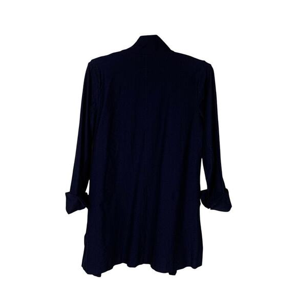 Eileen Fisher Long Navy Open Front Knit Cardigan   - Size XS - Picture 2 of 8